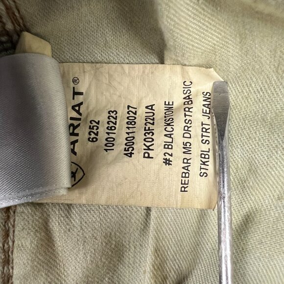 Ariat Rebar M5 Mens Jeans 34x32 Dark Wash Straight Leg Work Denim Stretch Blue - Picture 7 of 13